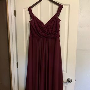 wine colored bridesmaids dress